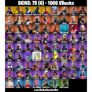 FORTNITE ACCOUNT - 79 skins | Dark Skully | Travis Scott | Point Patroller | Carbon Commando | Prodigy |1000 VB