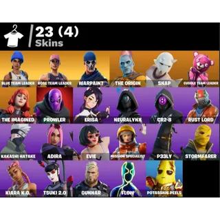 Fortnite Account - 23 Skins Save The World Founders Deluxe + Blue Team Leader + Rust Lord + Flow ✅ All Platforms 📧 Full Access