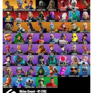 Fortnite Account - 61 Skins Travis Scott + Recon Champion + Midas + Spider-gwen ✅ All Platforms