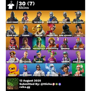 Fortnite : 30 Skins Black Knight | Sparkle Specialist | The Reaper | Blue Squire | Royale Knight  ✅ All Platforms 📑 Full Access