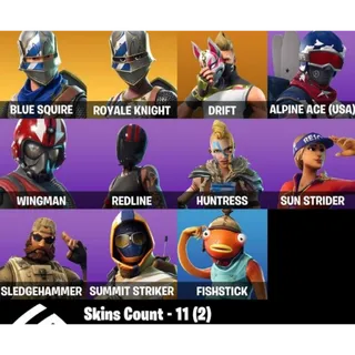 Fortnite Account - 11 Skins Blue Squire + Royale Knight + Alpine Ace (USA) + Wingman ✅ All Platforms 📧 Full Access