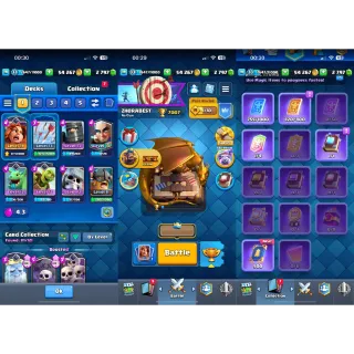 Clash Royale : 7007 Trophies | King Tower Level 11 | 111 Cards | Arena 19 | 12 Emotes ✅ Auto Delivery 📑 Full Access