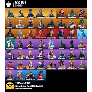 Fortnite : 52 SKINS Blue Squire | Save The World Founders | Royale Knight | Carbide | Rust lord ✅ All Platforms 🌊 Full Access