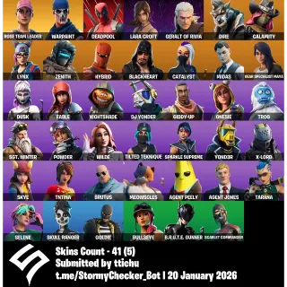 Fortnite : 41 Skins Save The World Founders | Calamity | Midas | Lynx | Deadpool ✅ All Platforms 📑 Full Access