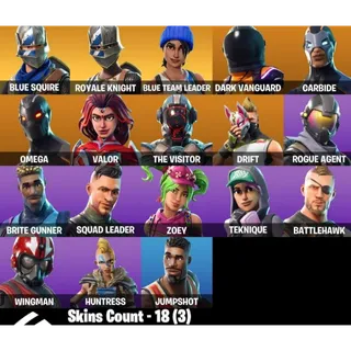 Fortnite Account - 18 Skins Blue Squire + Royale Knight + Omen + Rogue Agent + Mako ✅ All Platforms 📧 Full Access