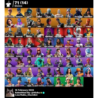 Fortnite : 71 Skins Save The World Fouders Deluxe Edition Level 310 | Ragnarok + 1600 V-Bucks ✅ All Platforms 📧 Full Access