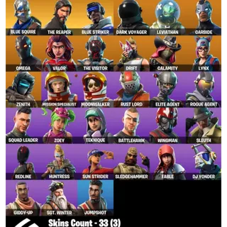 Fortnite Account - 33 Skins Blue Squire + The Reaper + Fresh + Take The L ✅ All Platforms 📧 Full Access