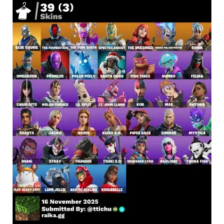 Fortnite : 39 Skins Blue Squire | The Foundation | The Cube Queen | Spectra Knight + 600 V-Bucks ✅ All Platforms 📑 Full Access