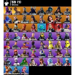Fortnite : 59 Skins Dark Vertex | Travis Scott | Carbide | The Ice King | Enforcer + 850 V-Bucks ✅ All Platforms 📑 Full Access