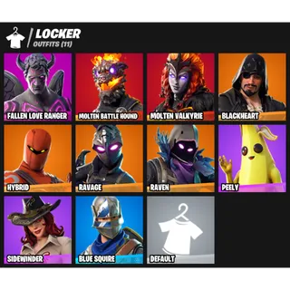 Fortnite Account - 10 Skins Blue Squire + Peely + Raven ✅ All Platforms