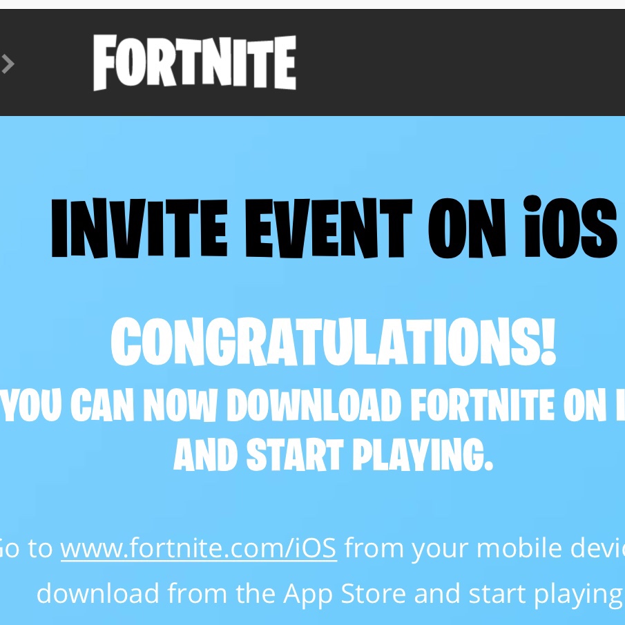 fortnite ios mobile invite event code - fortnite comios