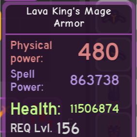 Gear Lava King Mage Armor In Game Items Gameflip - lava armor roblox