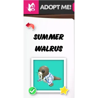 Summer Walrus FR ADOPT ME PETS