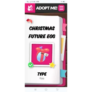 Christmas Future EGG 2X ADOPT ME 