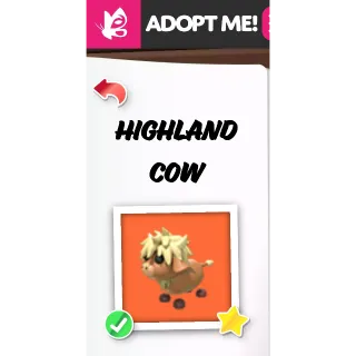HIGHLAND COW NFR ADOPT ME PETS