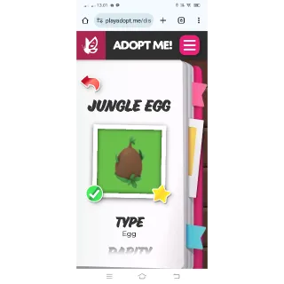 JUNGLE EGG ADOPT ME 