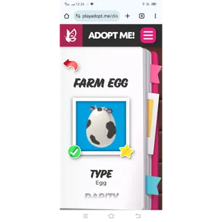 Farm Egg ADOPT ME 
