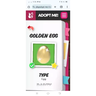 GOLDEN EGG 2 X ADOPT ME 