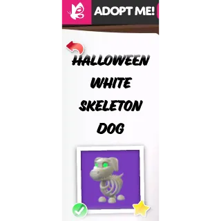 HALLOWEEN WHITE SKELETON DOG MFR