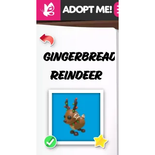 GINGERBREAD REINDEER MFR ADOPT ME PET