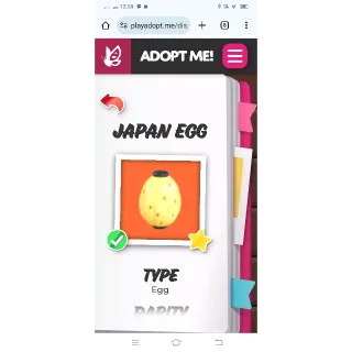 JAPAN EGG 4X ADOPT ME 