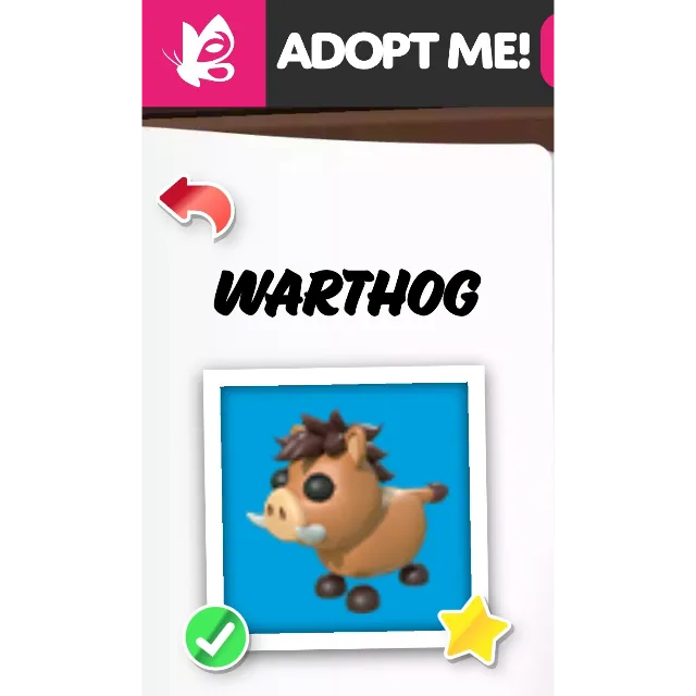 Warthog NFR ADOPT ME PETS - Roblox Game Items - Gameflip