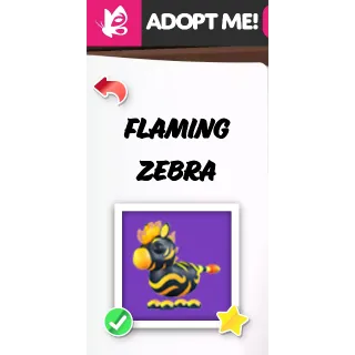 FLAMING ZEBRA NFR ADOPT ME PETS