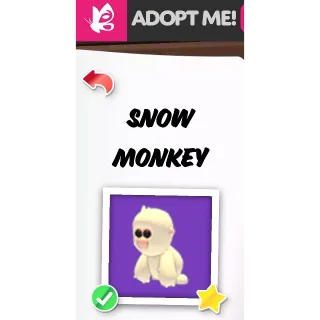 Snow Monkey NFR ADOPT ME PETS