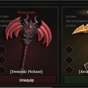 the forge Demonic pickaxe