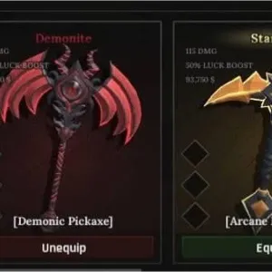 the forge Demonic pickaxe