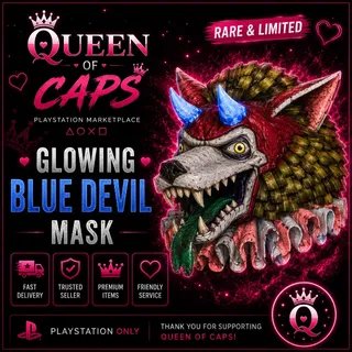 Glowing Blue Devil Mask PS