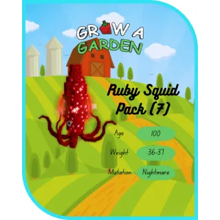 Nightmare Ruby Squid Set of 7