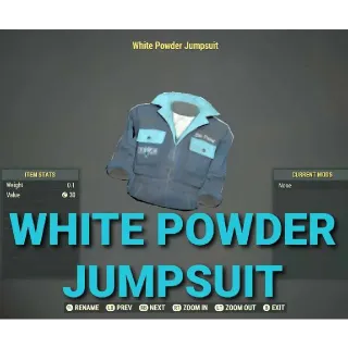 White powdered jumpsuit