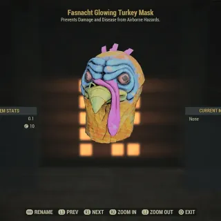 Fasnacht glowing turkey Mask