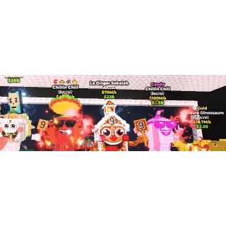 LA SECRET COMBINASION + CHILLIN CHILI 475M + LA GINGER SEKOLAH + CHILLIN CHILI CANDY + NUCLEARO DINOSSAURO GOLD