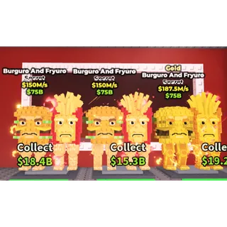 2 BURGURO AND FRYURO AND 1 BURGURO AND FRYURO GOLD