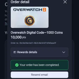 Overwatch Digital Code --1000 Coins