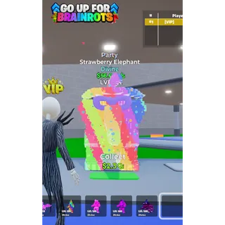 Go Up For Brainrots: Party Strawberry Elephant