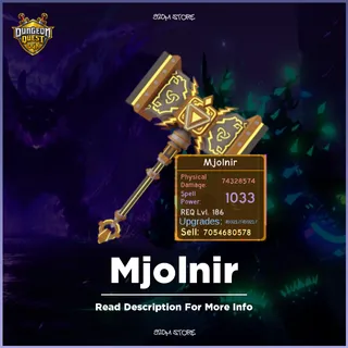 Dungeon Quest Reborn | Mjolnir 7.43 Pot | Legendary Lvl. 186