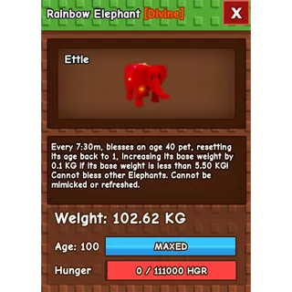 [CUSTOM ORDER 2/3] RAINBOW HATCHED ELEPHANT 102.62KG