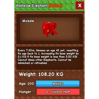 [CUSTOM ORDER 1/3] RAINBOW HATCHED ELEPHANT 108.20KG