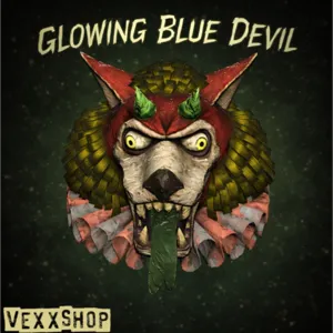 Glowing Blue Devil Mask
