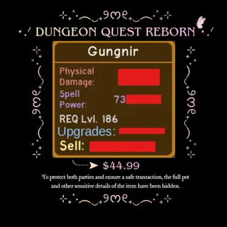 Dungeon Quest Reborn I Gungnir I Mage Legendary I CHEAP I Fast Delivery