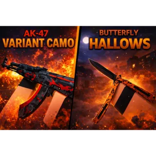 Counter Blox Varint Camo AK 47 And Butterfly Hallows