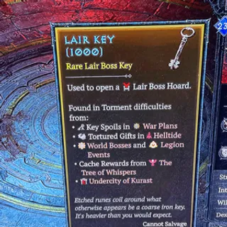 seasonal lair key