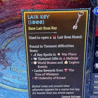 seasonal lair key