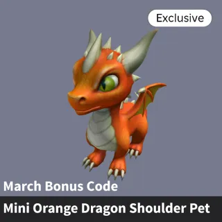 Mini Orange Dragon Shoulder Pet BONUS CODE