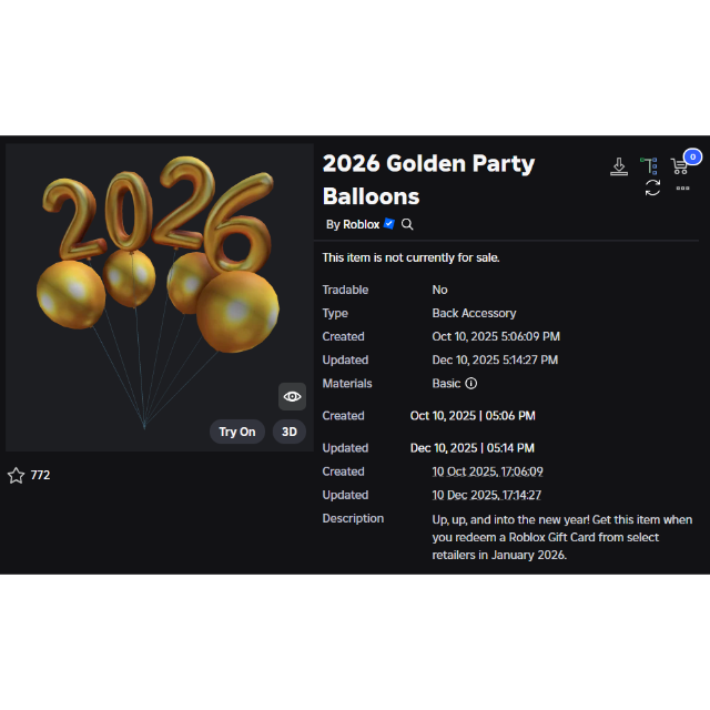 2026 Golden Party Balloons 6 CREDIT Roblox Game Gameflip 8e13dfcf 27d9 45e5 B448