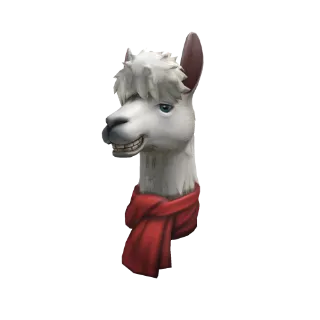 Festive Deadpan Alpaca Head + $10 CREDIT