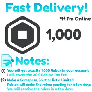 1000 ROBLOX ROBUX IN YOUR ACCOUNT